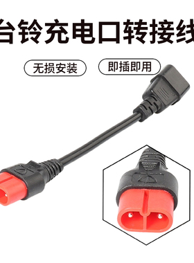 台铃电动车充电口转换接头线转接线接头云插头充电器转换头输出