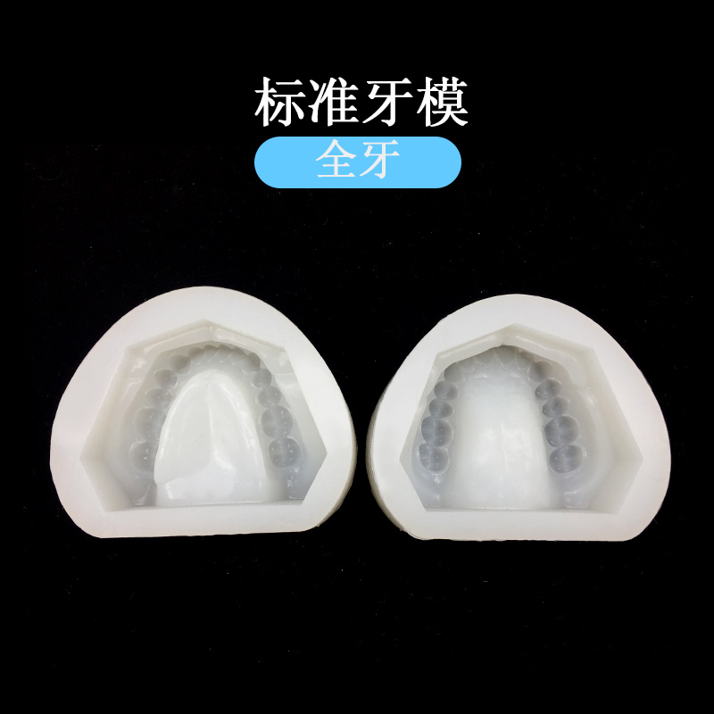 硅胶标准备牙模型全口牙阴模有牙无牙义齿石膏模型口腔软底座