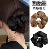 大肠发圈韩系显发量高品质盘发丸子头黑色大号头绳头花皮筋女扎头
