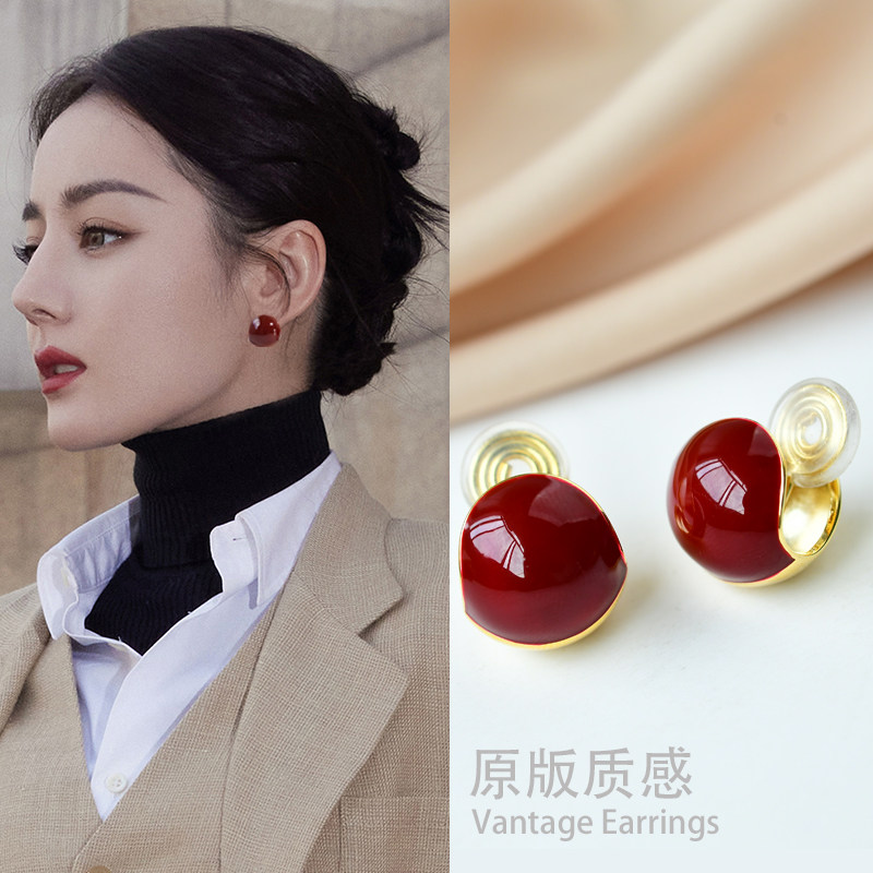 秋冬无耳洞耳夹女红色圆豆豆小众设计感简约气质无痛耳饰耳坠耳环,饰品/流行首饰/时尚饰品新,耳夹,淘宝优惠券,粉丝福利购,淘宝优惠卷