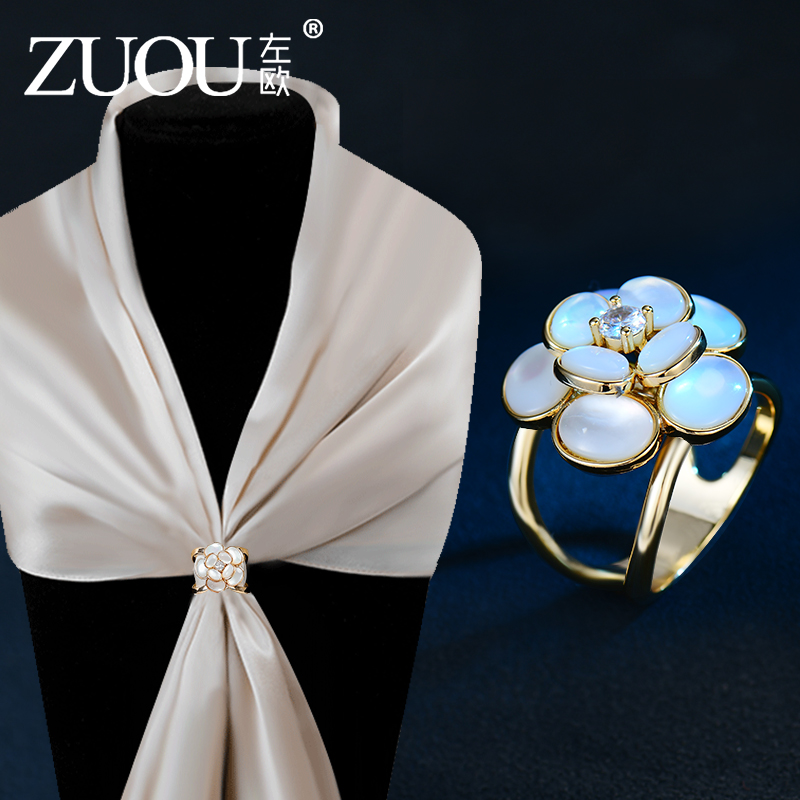 山茶花多功能经典丝巾扣