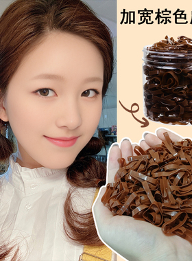 棕色头绳皮筋女扎头编发神器发圈一次性高弹力厚精致女生胶圈发绳