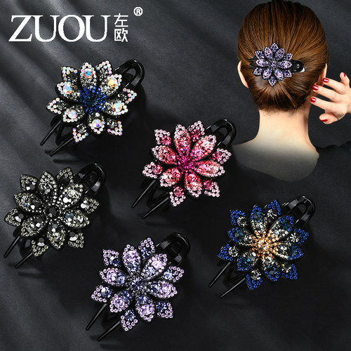 后脑勺大号头发夹子水钻抓夹发卡