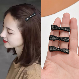 侧边精致小夹子绝美高级感水钻蝴蝶结迷你发夹碎发刘海发卡鸭嘴夹