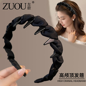 黑色高颅顶发箍女款 带齿蓬松头箍2026新款 高级感日常外戴发卡头饰