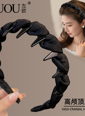 黑色高颅顶发箍女款带齿蓬松头箍2026新款高级感日常外戴发卡头饰