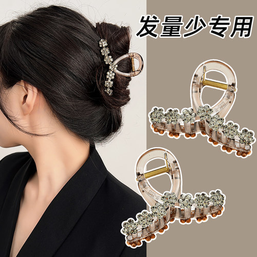 左欧高级感时尚水钻交叉款抓夹