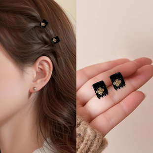 发夹侧边精致小巧迷你小号超小水钻花朵刘海夹碎发夹小夹子抓夹女