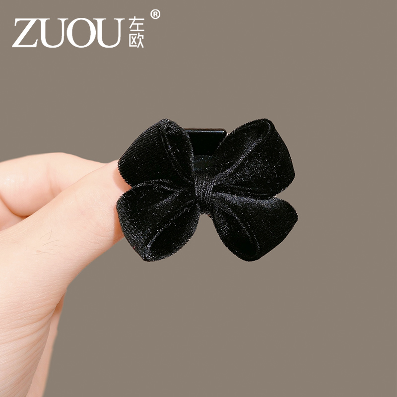 丝绒蝴蝶结发夹刘海夹