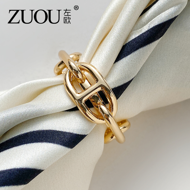 时尚优雅H扣经典丝巾扣