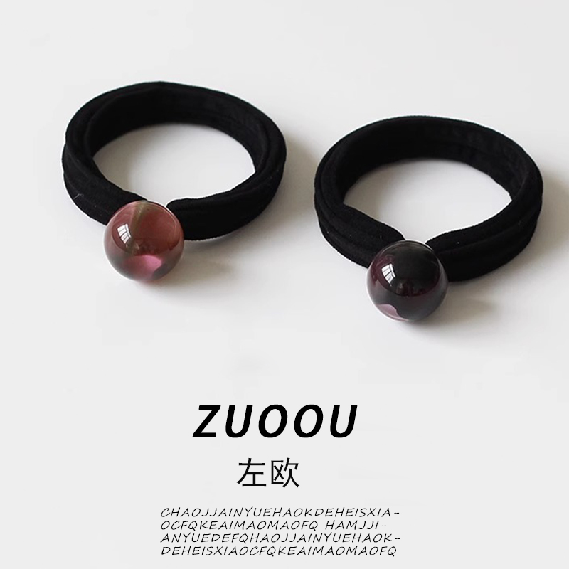 头绳发圈珍珠黑色加粗高弹力无痕