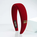 红色宽边发箍女复古丝绒压发头箍发捆高颅顶发卡头饰2025新款 发饰