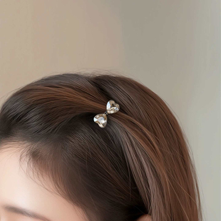 侧边精致小夹子绝美独特高级感水钻蝴蝶结迷你小发夹碎发刘海发卡