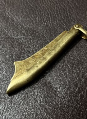 纯手工黄铜敲打正品财到简约小众招财钥匙挂件配饰钥匙扣老式礼品