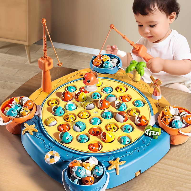 【磁性旋转钓鱼】大号益智钓鱼台