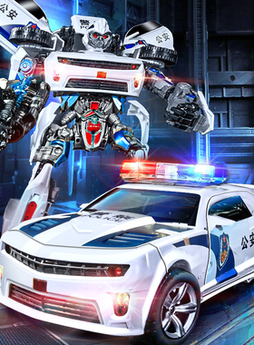 正版变形玩具5金刚男孩特警汽车机器人擎天之柱模型6岁男童3儿童4