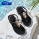 黑玛凉鞋 平底软底休闲时尚 女款 hotmarzz 夏季 2025新款 外穿凉拖鞋