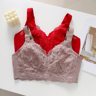 全罩杯大胸显小胸内衣女薄款 蕾丝调整型文胸 聚拢收副乳防下垂大码
