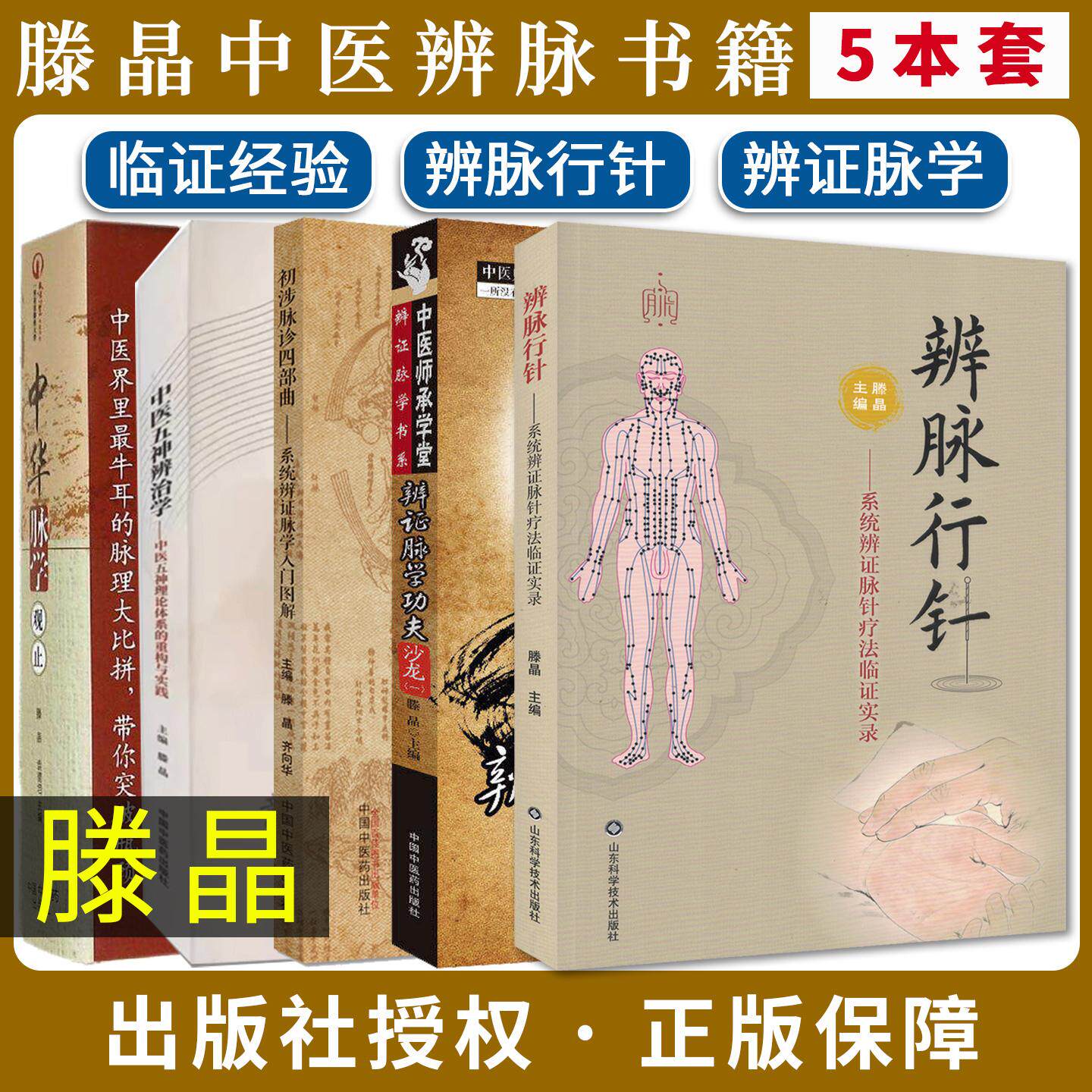 【滕晶脉学全5册】辨脉行针+辨证脉学功夫沙龙+初涉脉诊四部曲入门图解+中华脉学观止 系统辨证脉针疗法临证实录