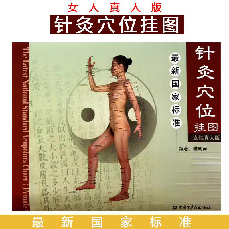 最新国家标准针灸穴位挂图（女性真人版）  睢明河 著 中国中医药出版社9787802318311