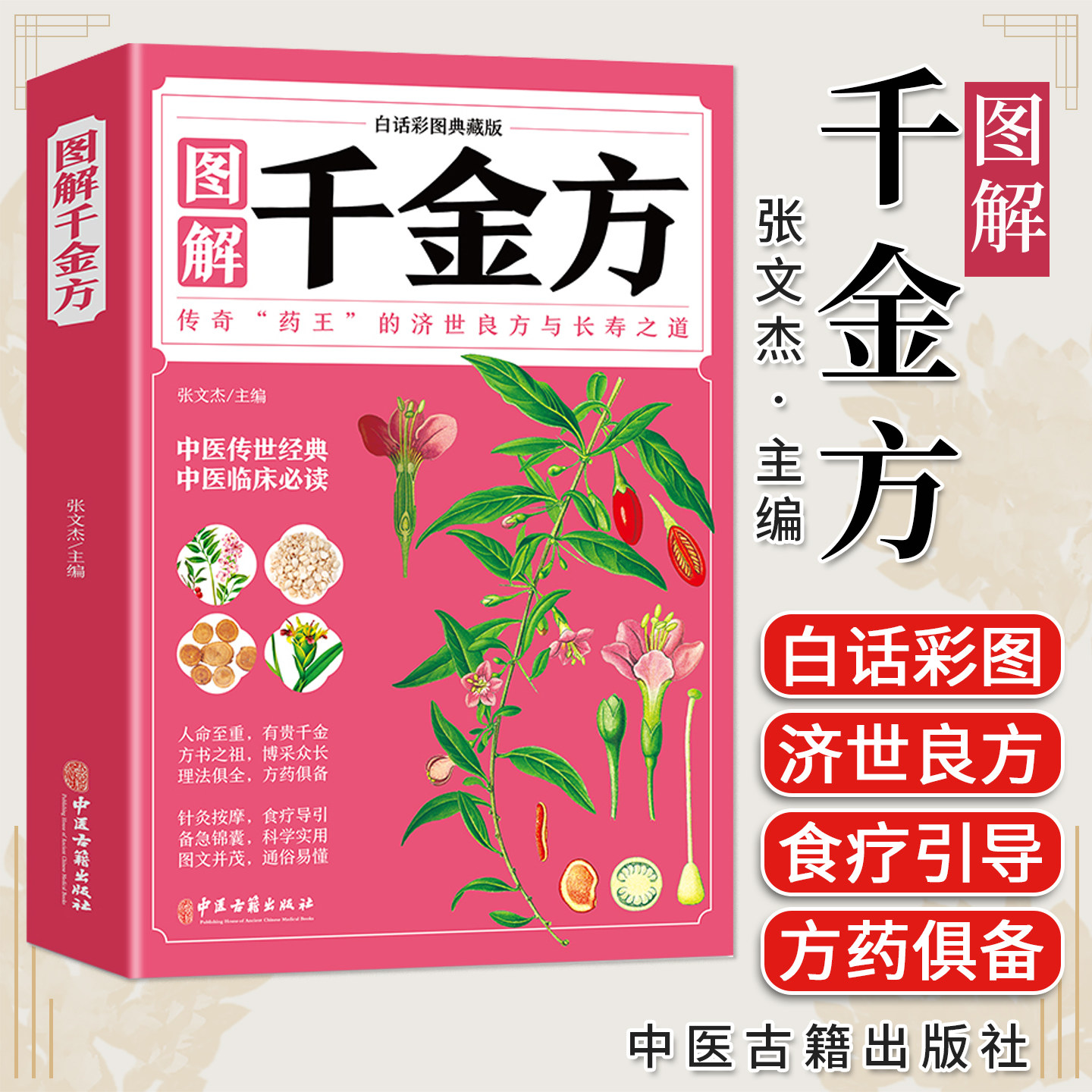 千金方 全彩图解典藏版白话版 中草药全图鉴药方中医 大全医药大全中医诊断学自学入门古籍医学书中医基础理论养生
