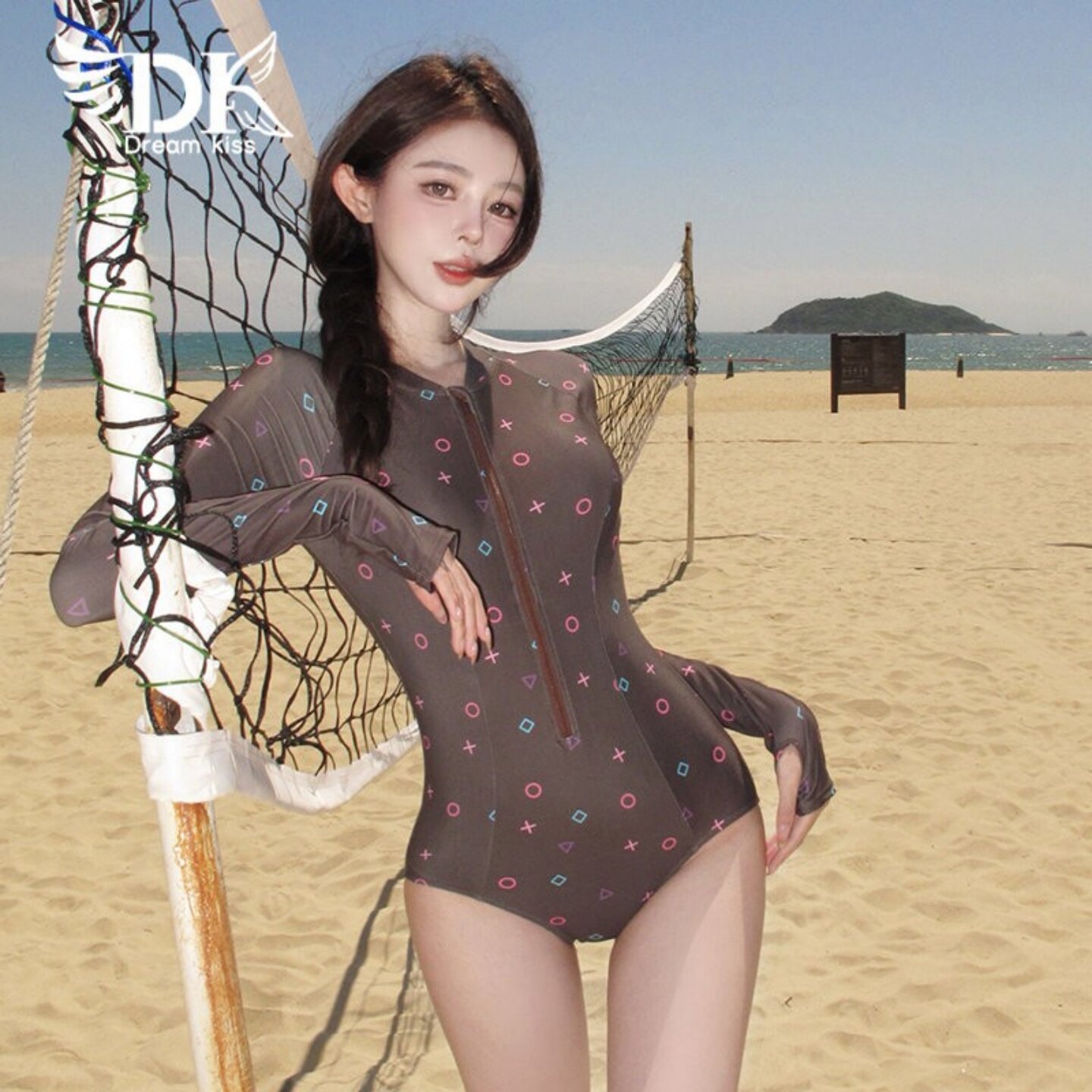 DK游泳衣女竞速2026新款长袖防晒