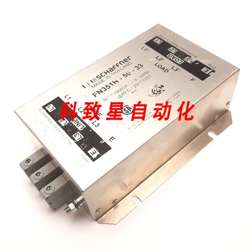 工业配件FN351H-50-33电源线滤波器额定值:3-PHASE 520/300VAC 50