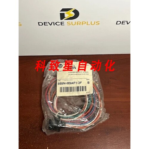 工业配件888N-M9AF1-3F 插座迷你直式9针 16 AWG PVC