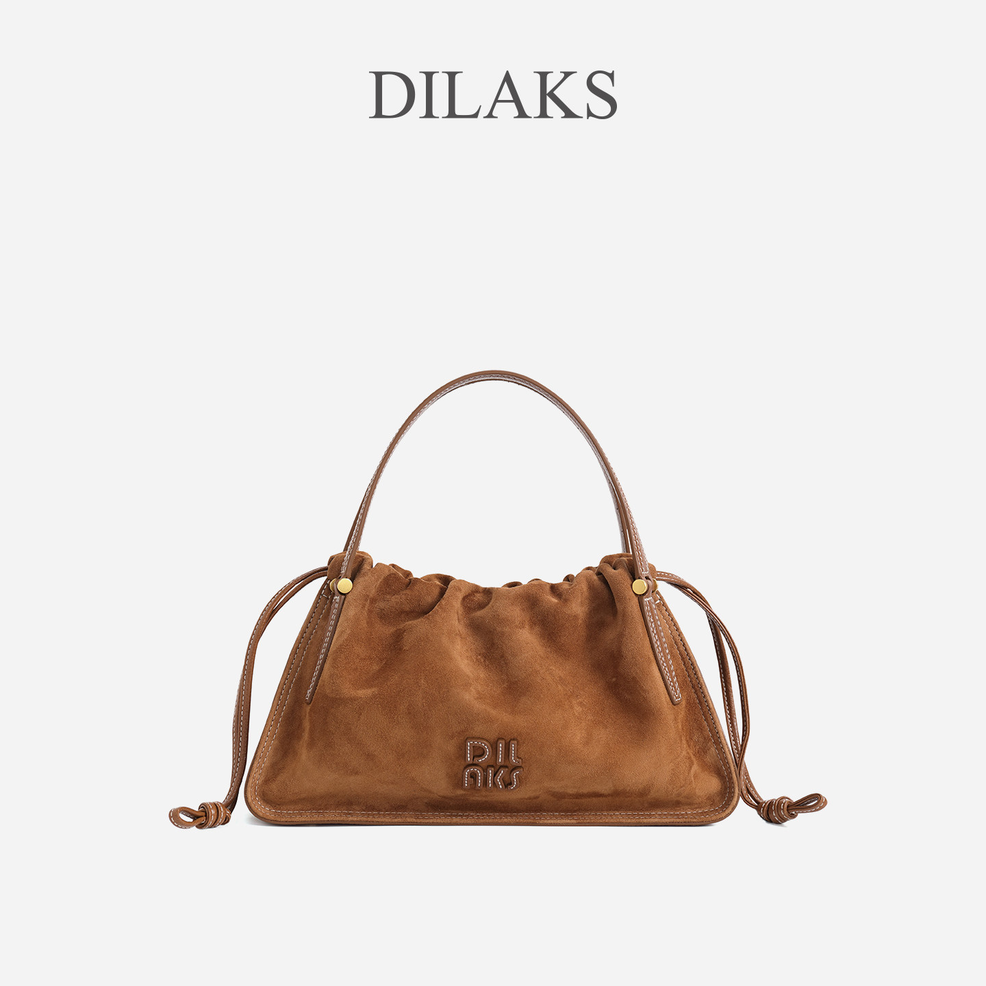 DILAKS迪莱克丝2026新款麂皮包包抽绳云朵包女轻奢通勤手提斜挎包,箱包皮具/热销女包/男包,小方包,淘宝优惠券,粉丝福利购,淘宝优惠卷