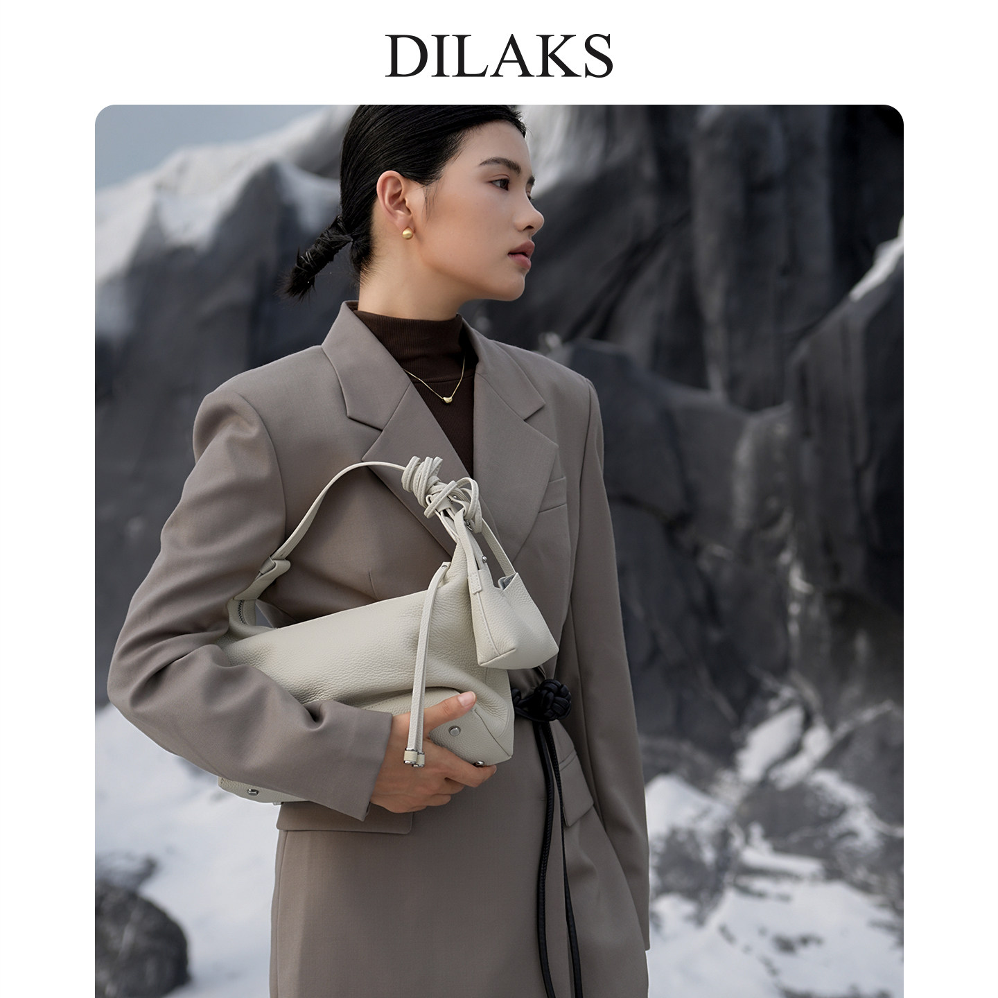 DILAKS迪莱克丝正品女包真皮hobo包女mini托特小包通勤单肩斜挎包