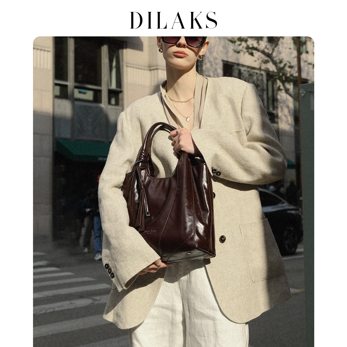 DILAKS迪莱克丝专柜同款2026真皮托特包大容量手提包女通勤斜挎包,箱包皮具/热销女包/男包,托特包,淘宝优惠券,粉丝福利购,淘宝优惠卷