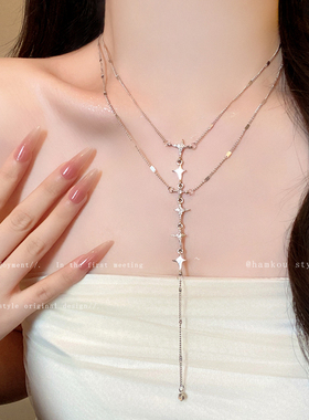 月映星河~胸链双层叠戴项链女身体链2025新款高级感锁骨链颈链夏