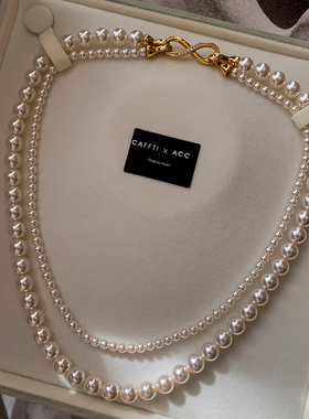 珠珠项链女2025新款爆款高级感轻奢小众多层双层叠戴锁骨颈链