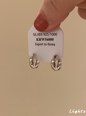 简约小众气质银色水滴形素圈耳环2025新款爆款轻奢高级春夏耳扣