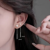 银色如意结耳线小众高级百搭迷你版 女生 简约流苏气质耳饰超仙爆款