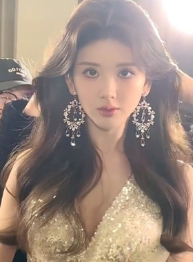 法式复古耳环欧美夸张花朵流苏长款耳饰气质新娘结婚婚纱晨袍饰品