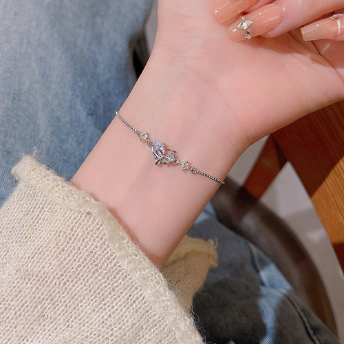 轻奢锆石爱心手链女小众