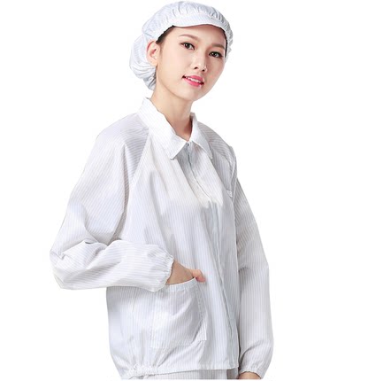 防静电服无尘服夹克短袖上衣蓝色防护服电子食品洁净服静电裤透气