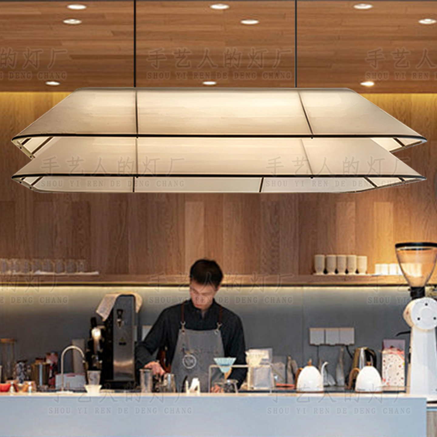 吧台吊灯日式风酒店酒吧咖啡厅