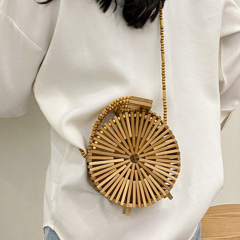 藤编织复古风手提海边度假女包图片
