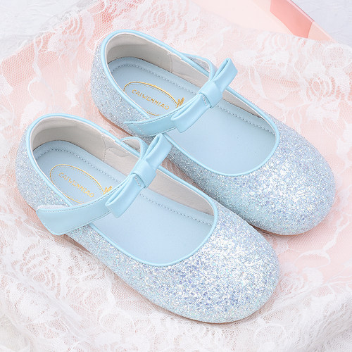 四季鞋女童四色公主鞋蝴蝶结亮片