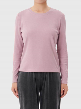 鹿岛什物纪 ABQ20162 女式圆领长袖T恤 基础百搭修身打底T恤