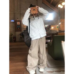 日系古早感波点立领卫衣开衫女秋冬季运动体操服外套y2k轻亚上衣