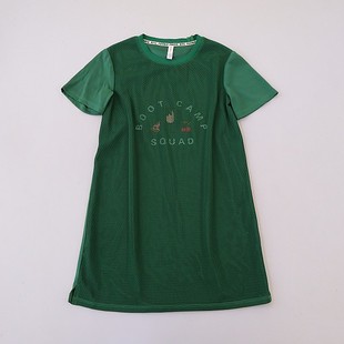 春夏新款欧美7/8岁女童圆领短袖连衣裙 中小童百搭套头衫A15