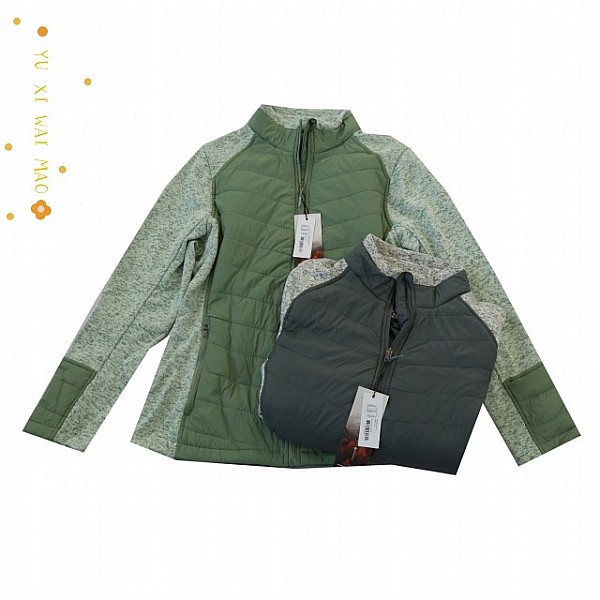 立领针织拼接夹棉户外运动衫修身