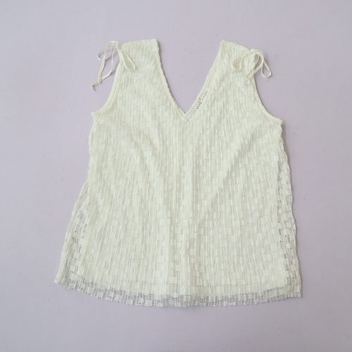 V领无袖工字型露背背心衫套头