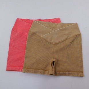 欧美女士松紧高腰弹力瑜伽运动五分裤 时尚 个性 A11 春季 短裤 新款