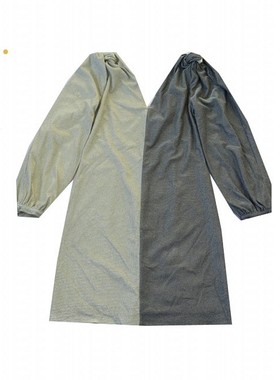 春季新款欧美女士V领长袖AB面亮丝连衣裙  修身时尚套头短裙C01