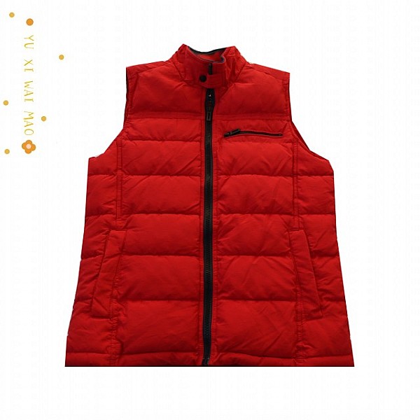 立领工字型棉衣马甲简约纯色拉链