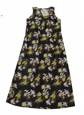 夏季新款女士圆领无袖晕染连衣裙  性感时尚套头长裙C0C